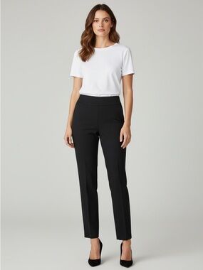Women's Black Straight-Leg Slim Ponte Pants